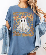 Floral Ghost Mama Halloween Comfort Colors T-Shirt or Sweatshirt – Retro Fall Spooky Season Shirt - Woven Mama