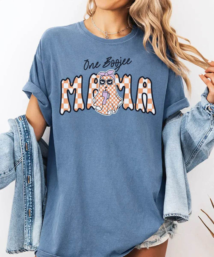 One Boojee Mama Comfort Colors T-Shirt or Sweatshirt – Cute Halloween Ghost Mom Shirt - Woven Mama