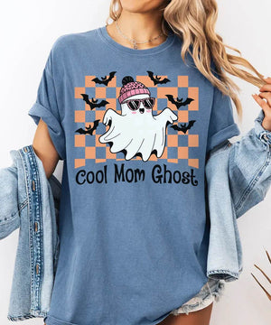 Cool Mom Ghost Halloween Comfort Colors T-Shirt or Sweatshirt – Funny Spooky Season Shirt - Woven Mama