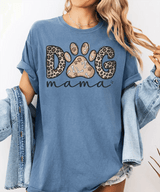 Dog Mama Comfort Colors® T-Shirt – Leopard Pet Mom Shirt - Woven Mama