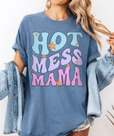 Hot Mess Mama T-Shirt – Funny Relatable Comfort Colors Tee for Moms - Woven Mama