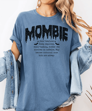 Mombie Comfort Colors® T-Shirt or Crewneck Sweatshirt – Funny Mom Halloween Shirt - Woven Mama