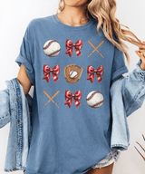 Coquette Bow Baseball T-Shirt – Baseball Mom Game Day Tee - Woven Mama