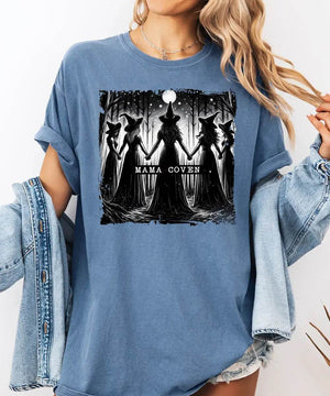 Mama Coven Halloween Comfort Colors T-Shirt or Crewneck Sweatshirt – Witchy Mom Shirt - Woven Mama