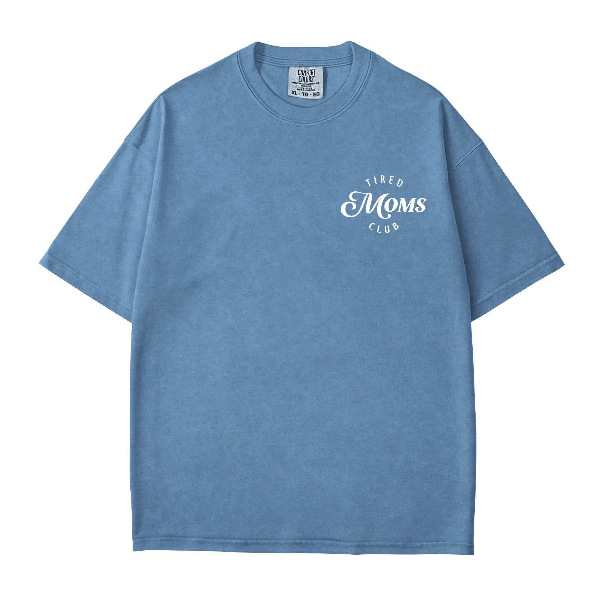 Tired Moms Club T-Shirt – Minimal Comfort Colors Tee for Exhausted Moms - Woven Mama