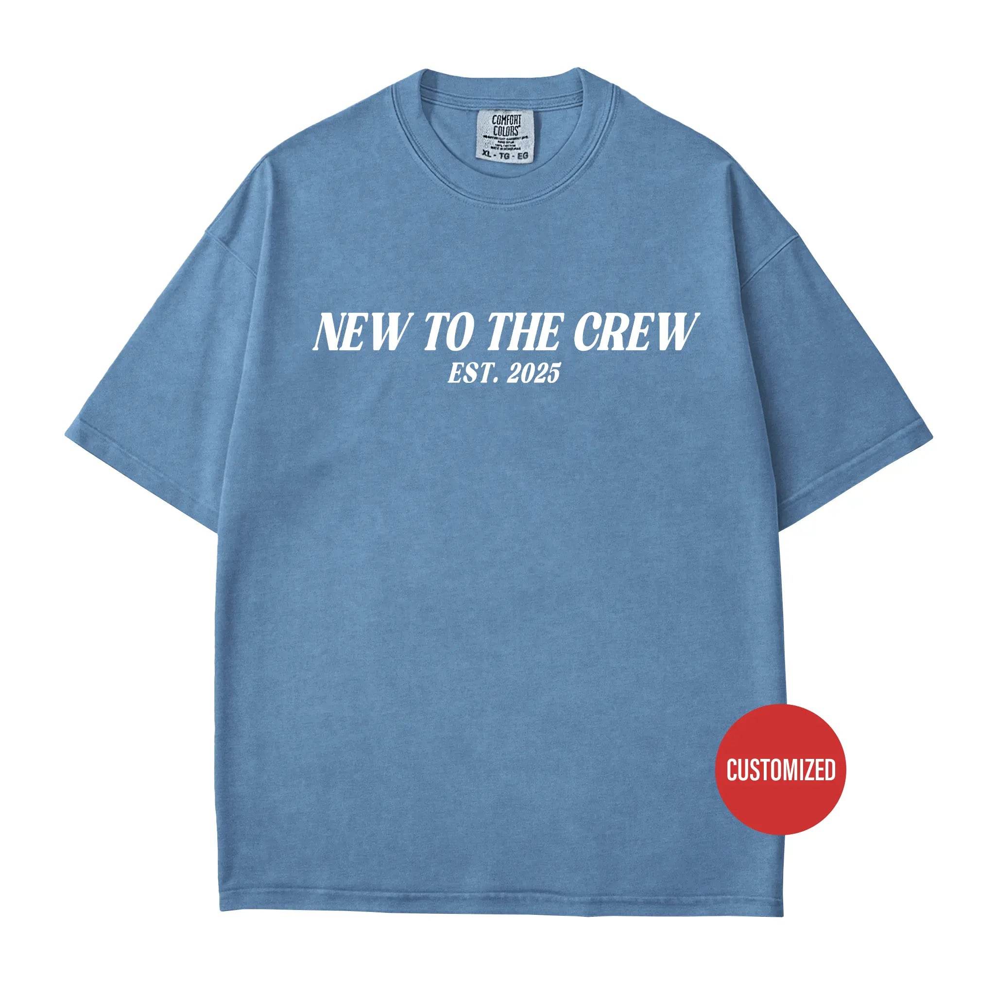 Custom Baby Arrival Comfort Colors Tee – New to the Crew EST. [Year] T-Shirt - Woven Mama