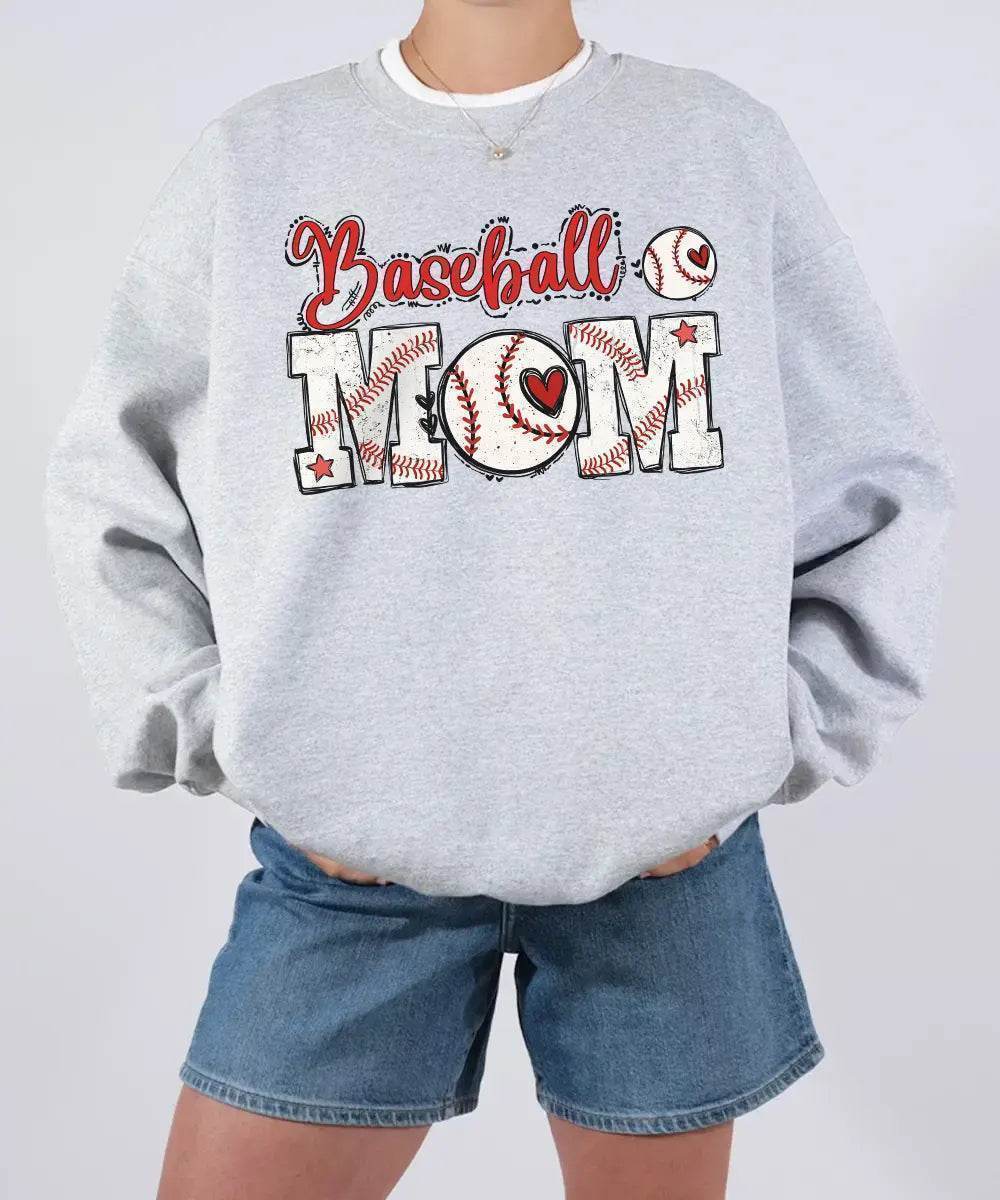 Baseball Mom T-Shirt or Sweatshirt – Cute Game Day Outfit for Sports Moms - Woven Mama