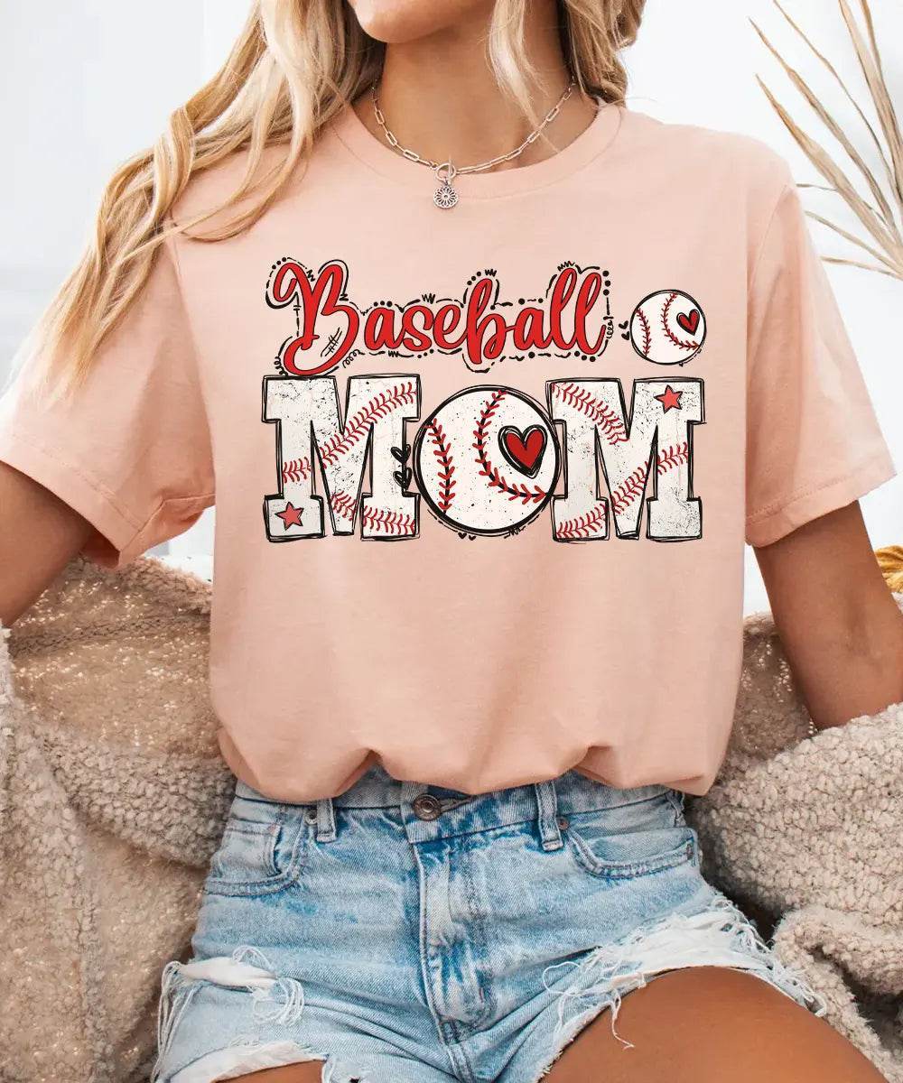 Baseball Mom T-Shirt or Sweatshirt – Cute Game Day Outfit for Sports Moms - Woven Mama