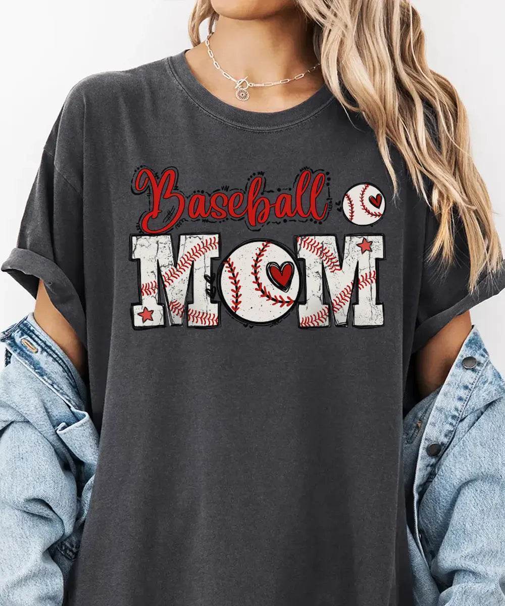 Baseball Mom T-Shirt or Sweatshirt – Cute Game Day Outfit for Sports Moms - Woven Mama