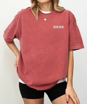 Mama Comfort Colors® T-Shirt – Minimalist Pocket Print Mom Shirt - Woven Mama