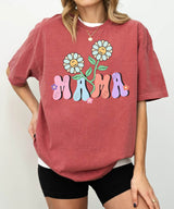 Colorful MAMA Comfort Colors® T-Shirt – Floral Mom Shirt - Woven Mama