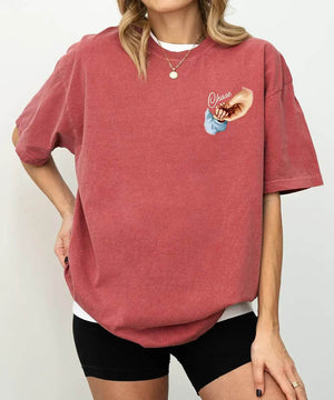 Custom Baby Name Mama Comfort Colors® T-Shirt – Personalized Mom & Baby Hand Holding Pocket Print Shirt - Woven Mama