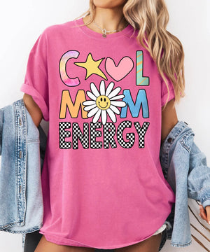 Cool Mom Energy T-Shirt – Trendy Mom Comfort Colors Tee - Woven Mama