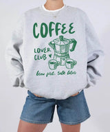 Funny Coffee Lover Club Shirt – Brew First Talk Later T-Shirt or Sweatshirt - Woven Mama