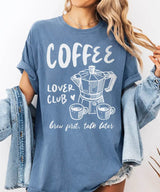 Funny Coffee Lover Club Shirt – Brew First Talk Later T-Shirt or Sweatshirt - Woven Mama
