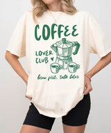 Funny Coffee Lover Club Shirt – Brew First Talk Later T-Shirt or Sweatshirt - Woven Mama