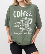 Funny Coffee Lover Club Shirt – Brew First Talk Later T-Shirt or Sweatshirt - Woven Mama