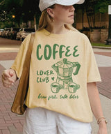 Funny Coffee Lover Club Shirt – Brew First Talk Later T-Shirt or Sweatshirt - Woven Mama
