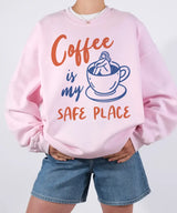 Coffee Is My Safe Place T-Shirt | Cozy Coffee Lover Tee for Moms