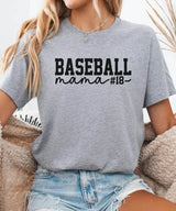 Custom Baseball Mama Shirt with Player Number – Personalized Baseball Mom Tee or Sweatshirt - Woven Mama