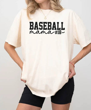 Custom Baseball Mama Shirt with Player Number – Personalized Baseball Mom Tee or Sweatshirt - Woven Mama