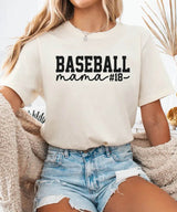 Custom Baseball Mama Shirt with Player Number – Personalized Baseball Mom Tee or Sweatshirt - Woven Mama