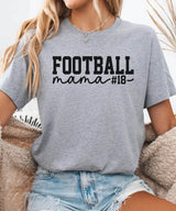 Custom Football Mama Shirt with Player Number – Personalized Game Day Football Mom Shirt - Woven Mama