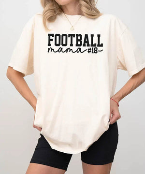 Custom Football Mama Shirt with Player Number – Personalized Game Day Football Mom Shirt - Woven Mama