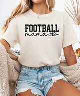 Custom Football Mama Shirt with Player Number – Personalized Game Day Football Mom Shirt - Woven Mama