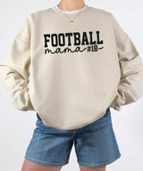 Custom Football Mama Shirt with Player Number – Personalized Game Day Football Mom Shirt - Woven Mama