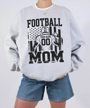 Custom Football Mom Shirt with Player Name & Number – Personalized Game Day Tee or Sweatshirt - Woven Mama