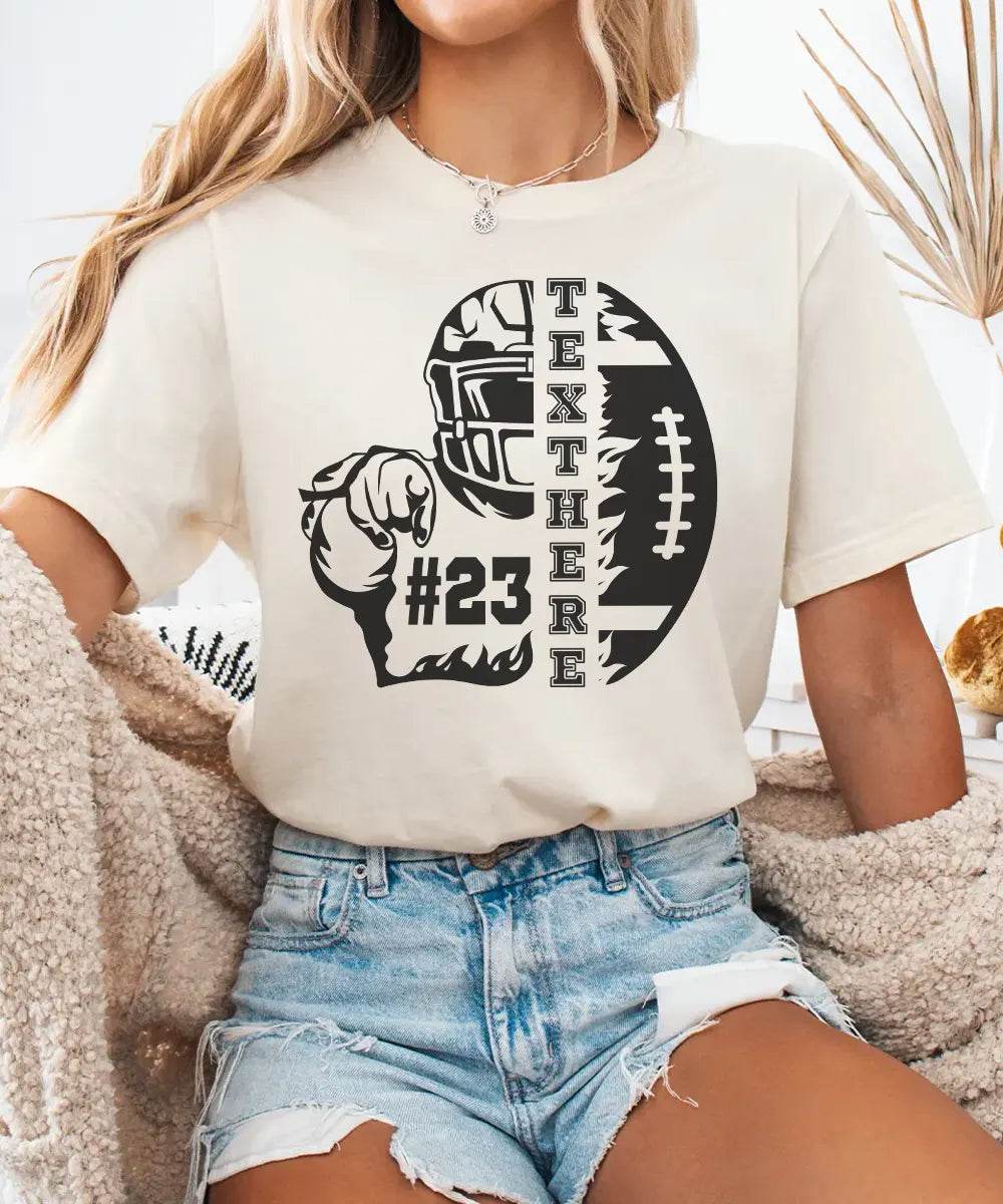 Custom Game Day Shirt with Text & Player Number – Personalized Team Tee or Sweatshirt - Woven Mama