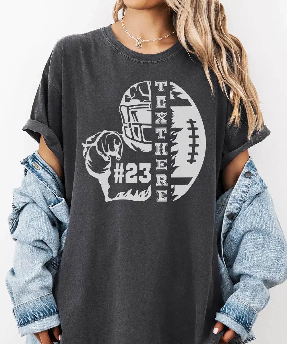 Custom Game Day Shirt with Text & Player Number – Personalized Team Tee or Sweatshirt - Woven Mama