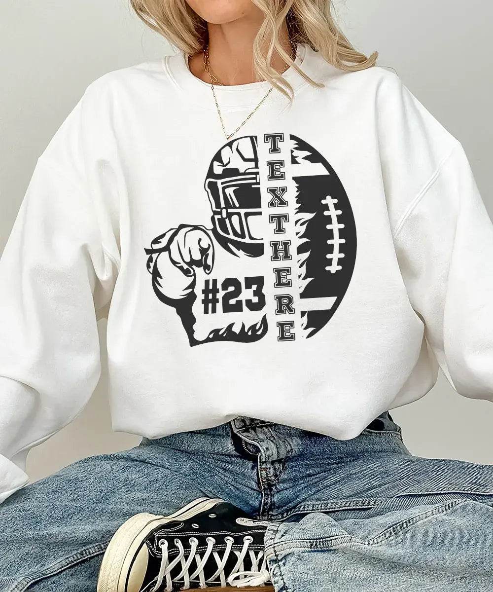 Custom Game Day Shirt with Text & Player Number – Personalized Team Tee or Sweatshirt - Woven Mama