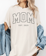 Custom MOM Comfort Colors® T-Shirt – Personalized Year “Est.” Tee - Woven Mama
