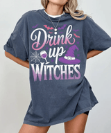 Drink Up Witches Halloween Comfort Colors T-Shirt or Crewneck Sweatshirt – Funny Spooky Season Shirt - Woven Mama