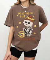Dead Inside But Caffeinated – Funny Skeleton Mom Tee / Sweatshirt - Woven Mama