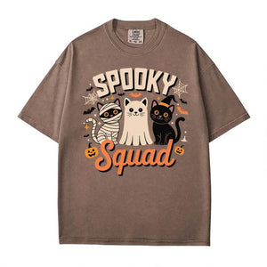 Spooky Squad Halloween Comfort Colors T-Shirt or Crewneck Sweatshirt – Cute Cats Mom Halloween Shirt - Woven Mama