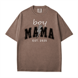 Custom Boy Mama T-Shirt – Personalized Year “Est.” Comfort Colors® Tee - Woven Mama