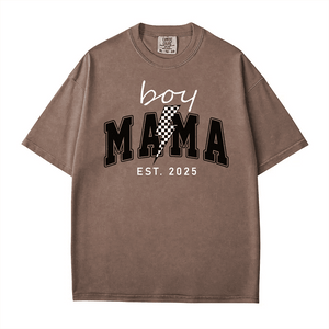 Custom Boy Mama T-Shirt – Personalized Year “Est.” Comfort Colors® Tee - Woven Mama