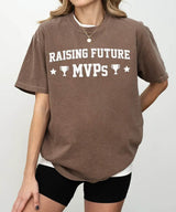 Raising Future MVPs T-Shirt – Sports Mom Tee in Bella+Canvas & Comfort Colors - Woven Mama