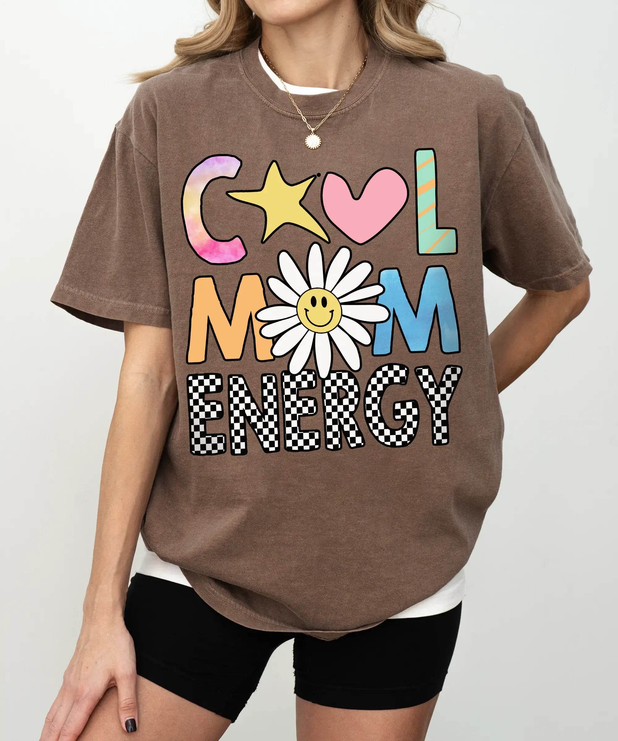 Cool Mom Energy T-Shirt – Trendy Mom Comfort Colors Tee - Woven Mama