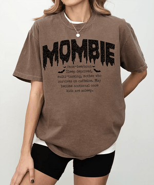 Mombie Comfort Colors® T-Shirt or Crewneck Sweatshirt – Funny Mom Halloween Shirt - Woven Mama