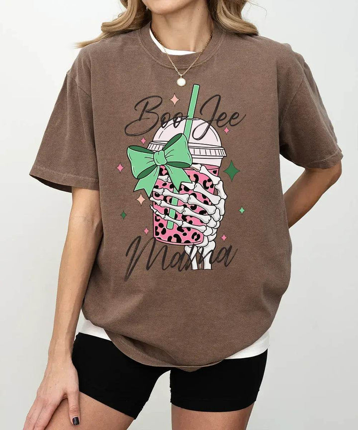 Boo Jee Mama Comfort Colors T-Shirt or Crewneck Sweatshirt – Cute Spooky Mom Halloween Shirt - Woven Mama