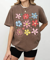 Floral Mom Life T-Shirt – Comfort Colors Tee with Cute Colorful Flower Design & Motherhood Words - Woven Mama