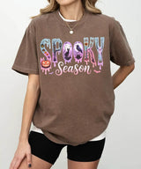 Spooky Season Comfort Colors T-Shirt or Crewneck Sweatshirt – Cute Drippy Pastel Halloween Shirt - Woven Mama