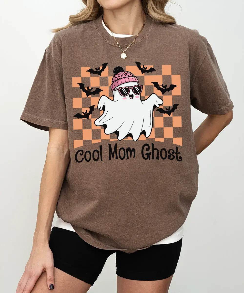 Cool Mom Ghost Halloween Comfort Colors T-Shirt or Sweatshirt – Funny Spooky Season Shirt - Woven Mama