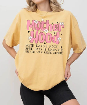 Floral Motherhood “Some Days I Rock It” Shirt – Aesthetic Mom Comfort Colors® Tee or Sweatshirt - Woven Mama