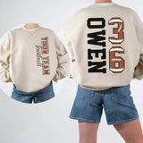 Custom Football T-Shirt or Sweatshirt – Personalized Name & Number - Woven Mama