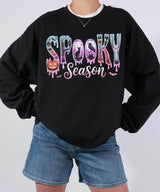 Spooky Season Comfort Colors T-Shirt or Crewneck Sweatshirt – Cute Drippy Pastel Halloween Shirt - Woven Mama